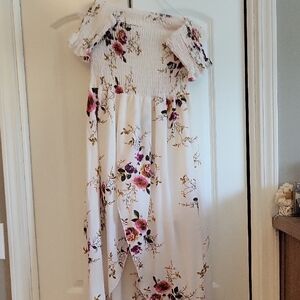 Floral Off-Shoulder Kids Dress